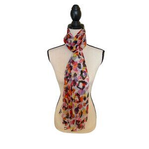Womens Rectangle Scarf Wrap Multicolor Abstract Sheer Lightweight Cottagecore